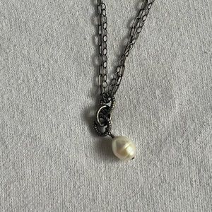SILPADA - N1353 - Oxidized Sterling Silver Freshwater Pearl Necklace
